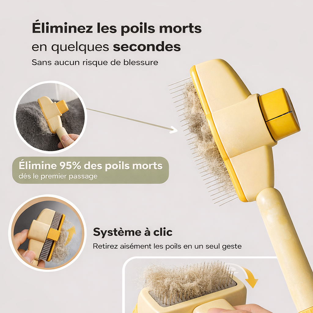 Brosse Anti-Poils Auto-Nettoyante Animaris™